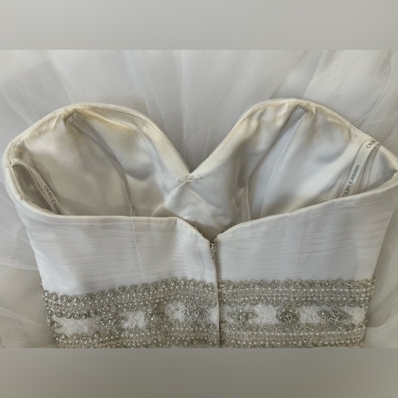 Oleg Cassini Strapless Wedding Dress with Beading A-line - Picture 9 of 14